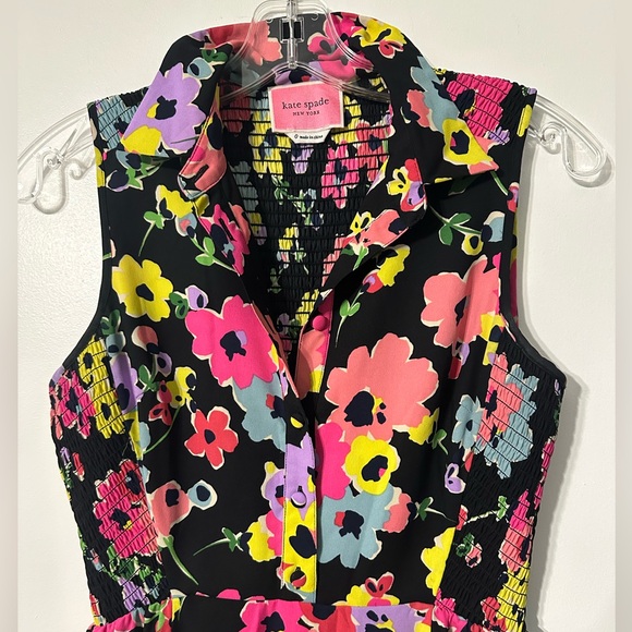 Kate Spade Vibrant Floral Tank Midi Dress Womens Xtra Small - Picture 3 of 10